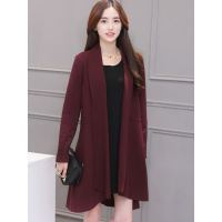 丝柏舍2017秋季新款风衣女中长款修身纯色长袖开衫外套S62A1029