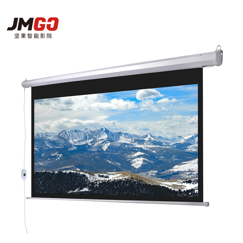 坚果(JMGO)专业投影 投影配件 电动遥控幕布100寸 16:9 宽屏幕比168度可视 高档耐用静音