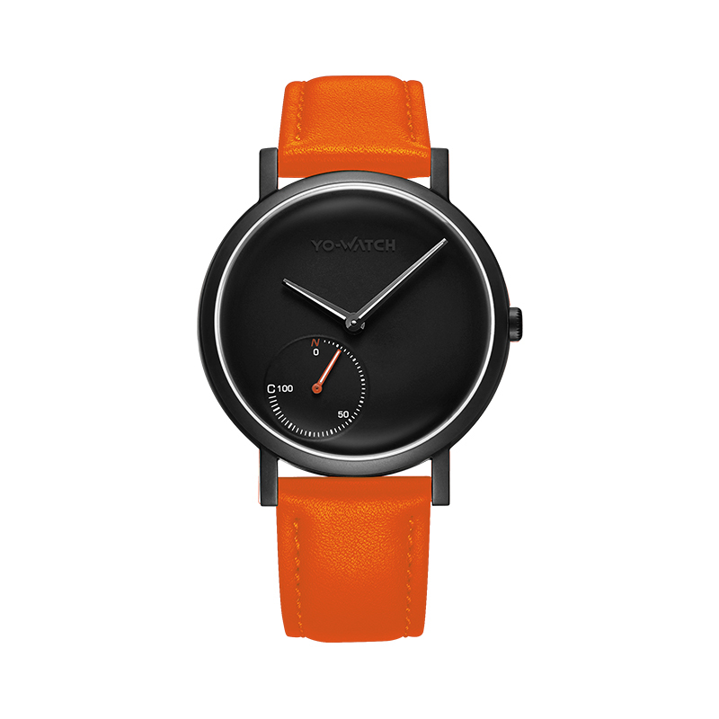 YO-WATCH Shine智能手表P6730M-橙色硅牛皮带款