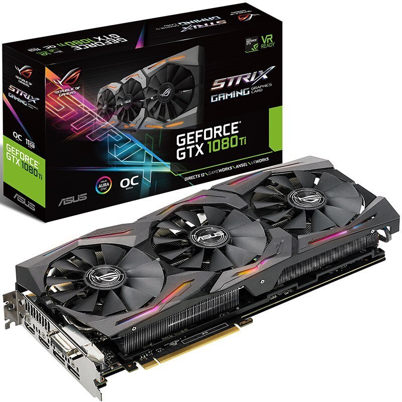 华硕(ASUS) STRIX-GTX1080TI-11G-GAMING 电脑游戏显卡