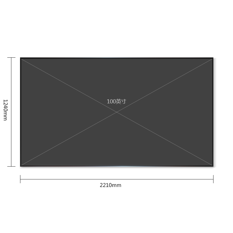 PPTV抗光屏SM100LFH-E 100英寸16:9 超短焦抗光软屏100英寸抗光幕布高清大图