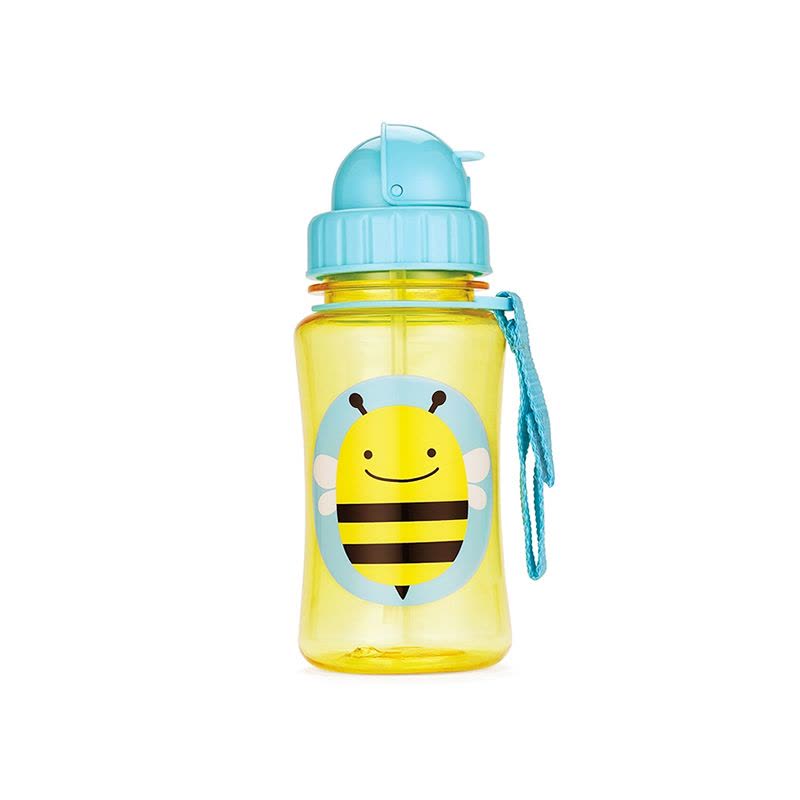 Skip Hop斯凯雷普动物系列TRITAN儿童学饮吸管杯密封防漏杯环保杯350ml 3-12岁 小蜜蜂款图片