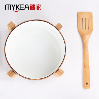 谜家 家用陶瓷一盘多用沙拉盘热汤巧克力蛋糕水果盘圆形盘木釉盘 摩卡系列