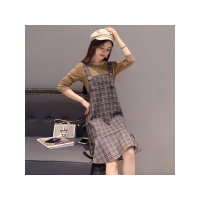 琉璃繁缕套装/套裙2017年秋季条纹格子荷叶边韩版潮流时尚百搭休闲