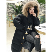 MaggieQueen牛角扣过膝长款棉衣