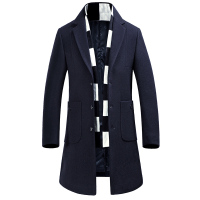 富贵鸟羊毛呢子大衣男装冬装商务风衣修身中长款外套FJKW17177