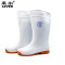 莱尔 白色 牛筋底 中筒雨鞋 40 码 SF-11-03（双）