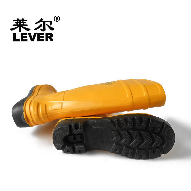 莱尔 黄筒黑底 双钢 高筒雨鞋 43码 SFF-2-19（双）