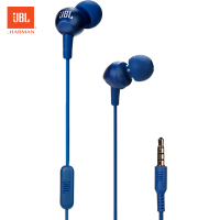 JBL C200SIU 轻盈入耳式耳机 耳麦 苹果 安卓通用耳机 游戏耳机 蓝色