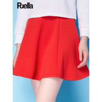 拉夏贝尔Puella普埃拉2018 春装新款简约纯色宽松散摆裙半身裙八片裙20007799