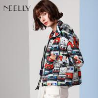 Neelly/纳俪2018春季新款短款风衣卡通印花防晒服_3