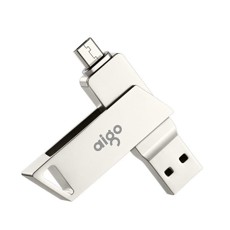 爱国者(aigo)16GB 高速MicroUSB USB3.0 双接口 手机U盘U385 OTG精耀系列 银色图片