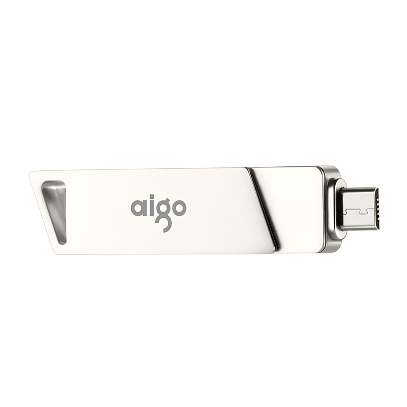 爱国者(aigo)16GB 高速MicroUSB USB3.0 双接口 手机U盘U385 OTG精耀系列 银色
