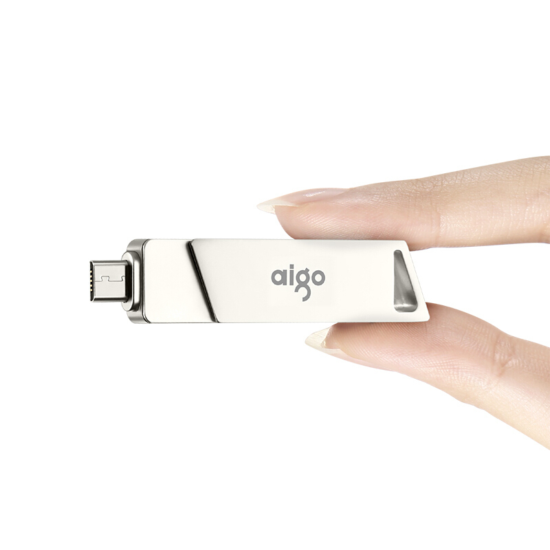 爱国者(aigo)16GB 高速MicroUSB USB3.0 双接口 手机U盘U385 OTG精耀系列 银色