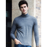 富贵鸟男士休闲高领羊毛衫纯羊毛纯色毛衣男FPD37366