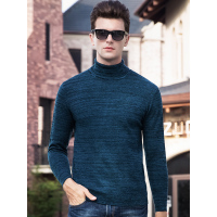 富贵鸟纯羊毛羊毛衫高领休闲毛衣男FPD37495