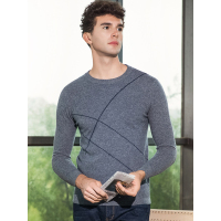 富贵鸟休闲羊毛衫男士圆领纯羊毛毛衣FPD37671