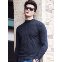 富贵鸟半高领羊毛衫F休闲男士纯色毛衣PD37368