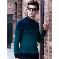 富贵鸟男士圆领羊毛衫纯羊毛休闲毛衣FPD37393