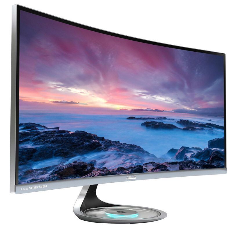 华硕(ASUS)MX34VQ 34英寸 曲面高清 窄边框 QI无线充电显示器