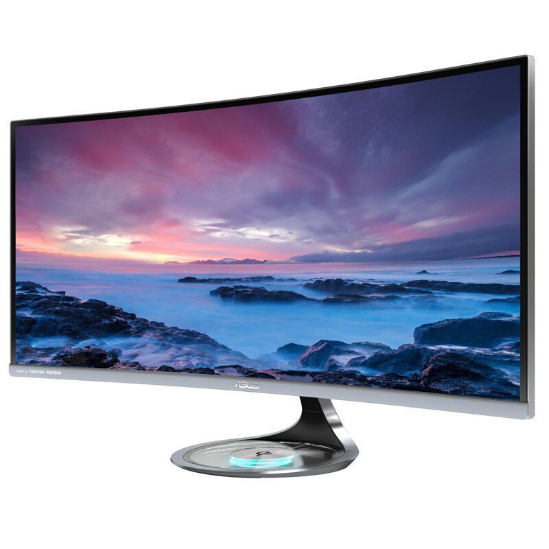 华硕(ASUS)MX34VQ 34英寸 曲面高清 窄边框 QI无线充电显示器