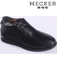 老爷车男棉鞋2017冬季新款真皮纯羊毛加厚保暖休闲棉皮鞋5931