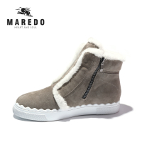 MAREDO迈瑞拓冬季新款休闲磨砂平底雪地靴女加厚羊毛保暖靴