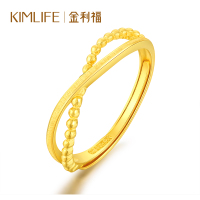金利福珠宝 黄金戒指女士999足金/24K戒指女款戒子简约交叉戒指送自己送恋人 F001698