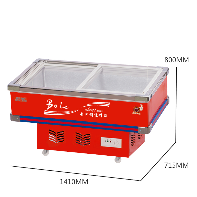 五洲伯乐(WUZHOUBOLE)SWD-1400 128升斜面海鲜柜 商用生鲜冷藏柜 肉食保鲜展示柜 推拉门冰柜卧式冷柜