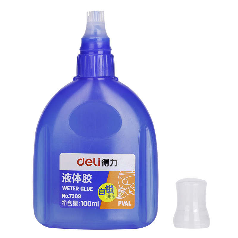 得力7309软刷头/自锁头液体胶水100ml(12支/盒)