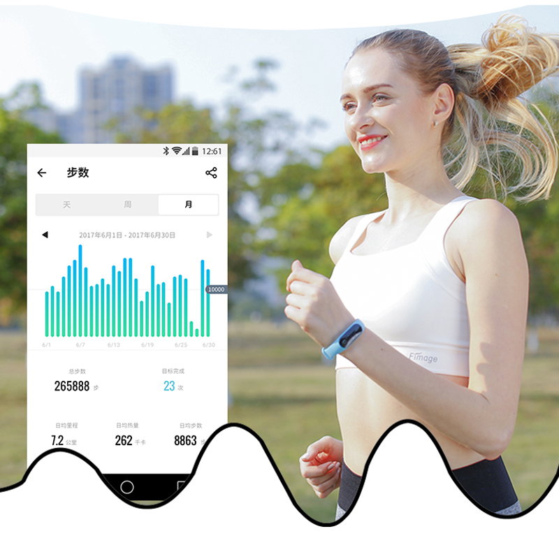 爱魔客(iMCO)智能手环CoBand K9小米苹果ios Android智能心率血压防水男女手环 睡眠运动计步器钢琴白