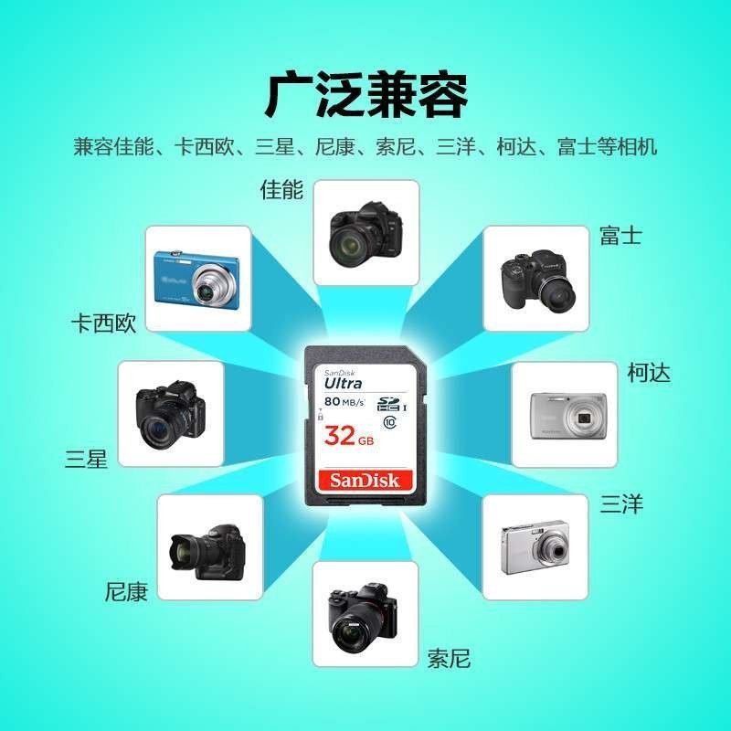 闪迪(SanDisk) 至尊高速SD 存储卡 Ultra32G (80M/s) (个)