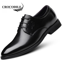 鳄鱼恤 CROCODILE 皮鞋男士潮流商务正装鞋系带有跟牛皮男鞋 WFX00372008