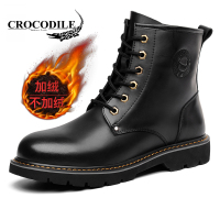 鳄鱼恤男靴 英伦马丁靴男 时尚作战复古登山靴 情侣靴子男 冬季皮靴 保暖减震工装鞋 加绒款 2104