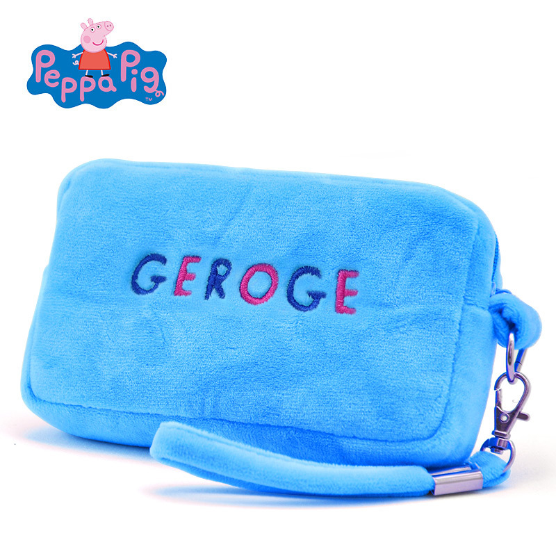 小猪佩奇peppapig毛绒玩具乔治方形钱包1593cm