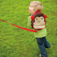 SKIP HOP儿童防走失牵引绳迷你背包双肩包书包 猴子款 中性 红色 儿童文具