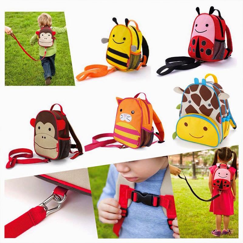 SKIP HOP儿童防走失牵引绳迷你背包双肩包书包 瓢虫款 中性 红色 儿童文具图片