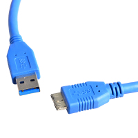晶华 高速USB3.0西部数据WD移动硬盘数据线AMicroB手机数据连接线三星NOTE连接线蓝色 0.3米U212A