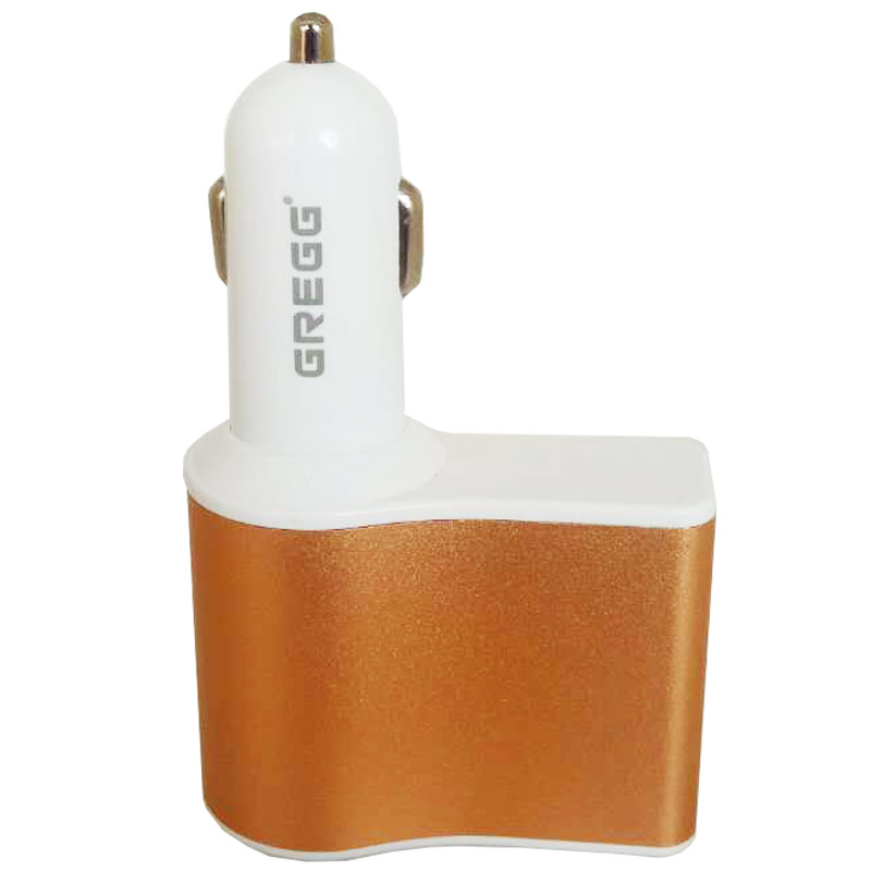 GREGG 闪金系列 数显智能一拖三 双口USB 单点烟器车充 车载充电器 汽车用品