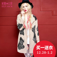 冬装上衣休闲时尚保暖长袖百搭毛呢大衣外套长款呢子大衣女542015