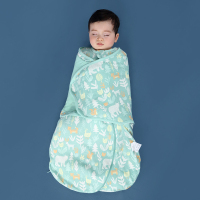 米乐鱼 1段婴儿包裹式防惊跳睡袋 纯棉一体新生儿春秋防踢被（沐光之林）