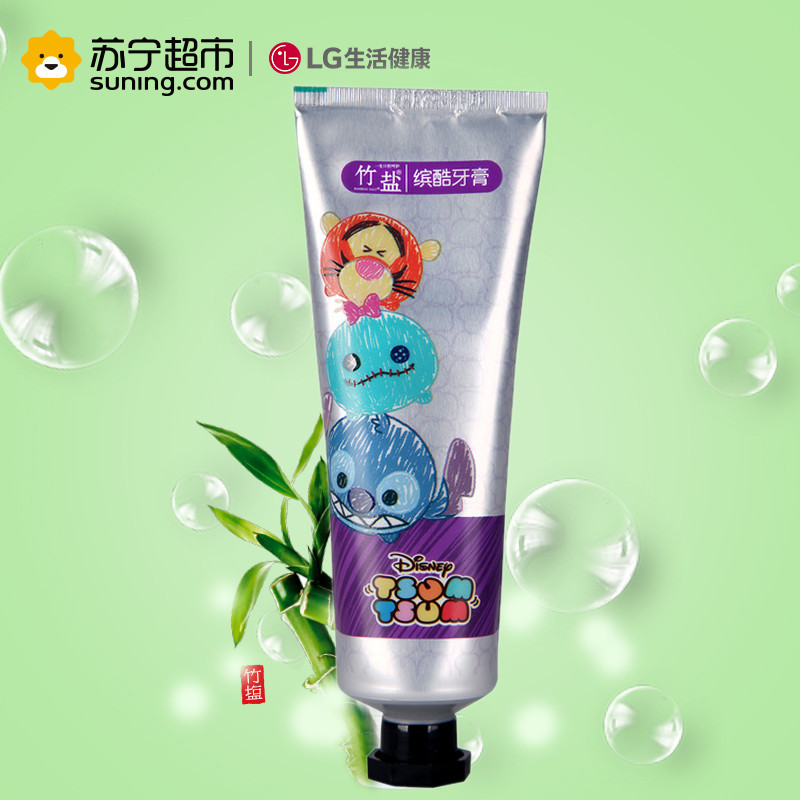 竹盐缤酷牙膏100g 清洁牙齿 预防蛀牙清新薄荷 迪士尼TSUM TSUM系列牙膏