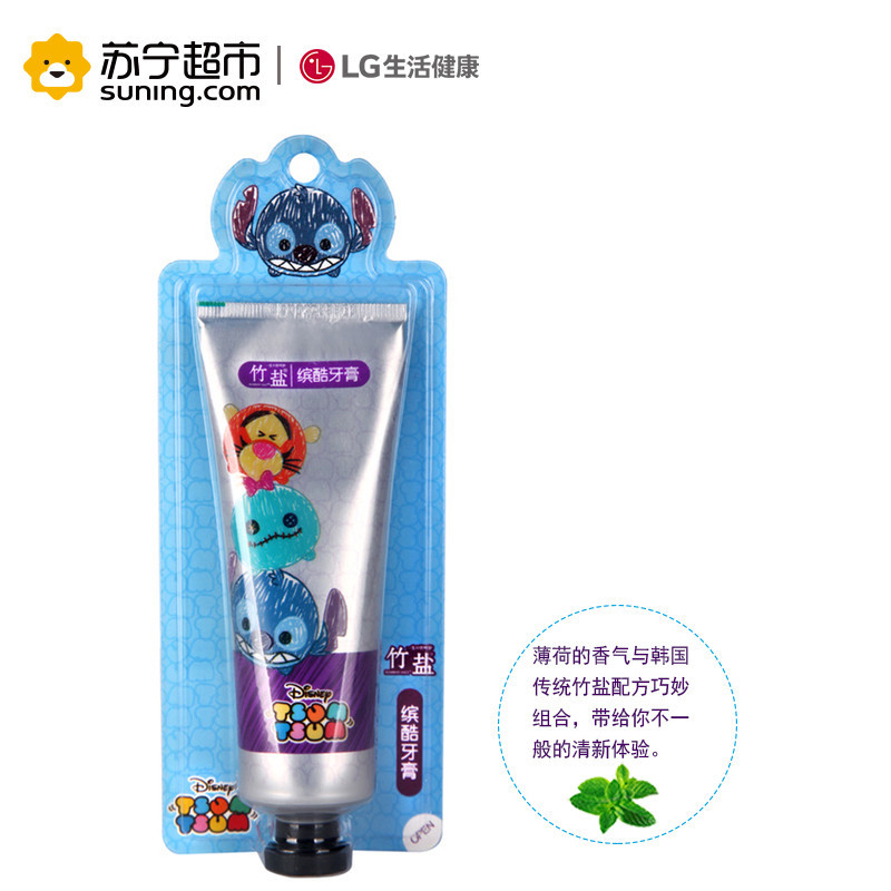 竹盐缤酷牙膏100g 清洁牙齿 预防蛀牙清新薄荷 迪士尼TSUM TSUM系列牙膏