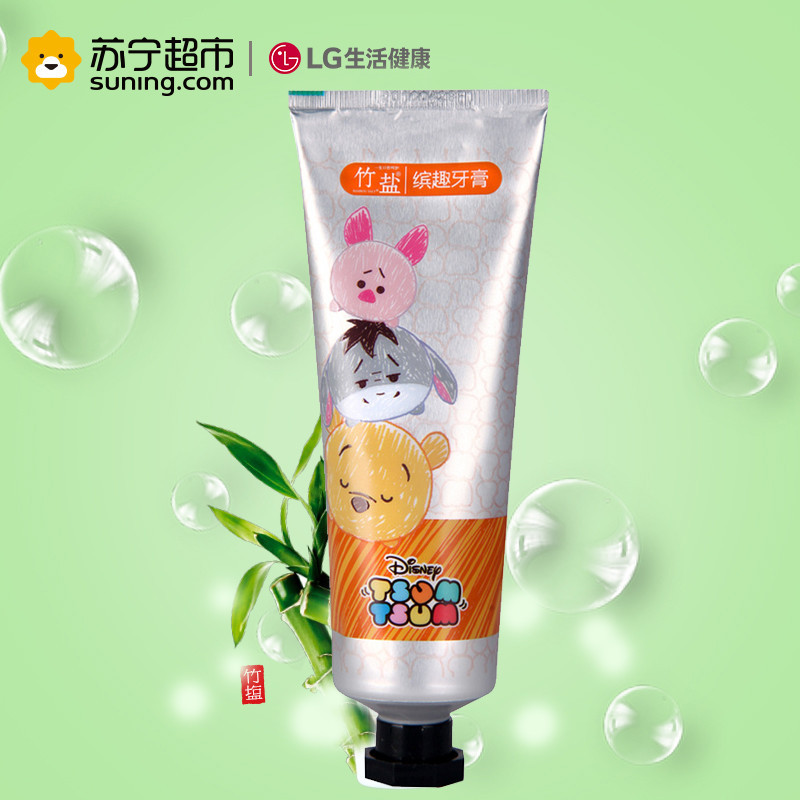 竹盐缤趣牙膏100g 清洁牙齿 预防蛀牙清香蜜柚迪士尼TSUM TSUM系列牙膏