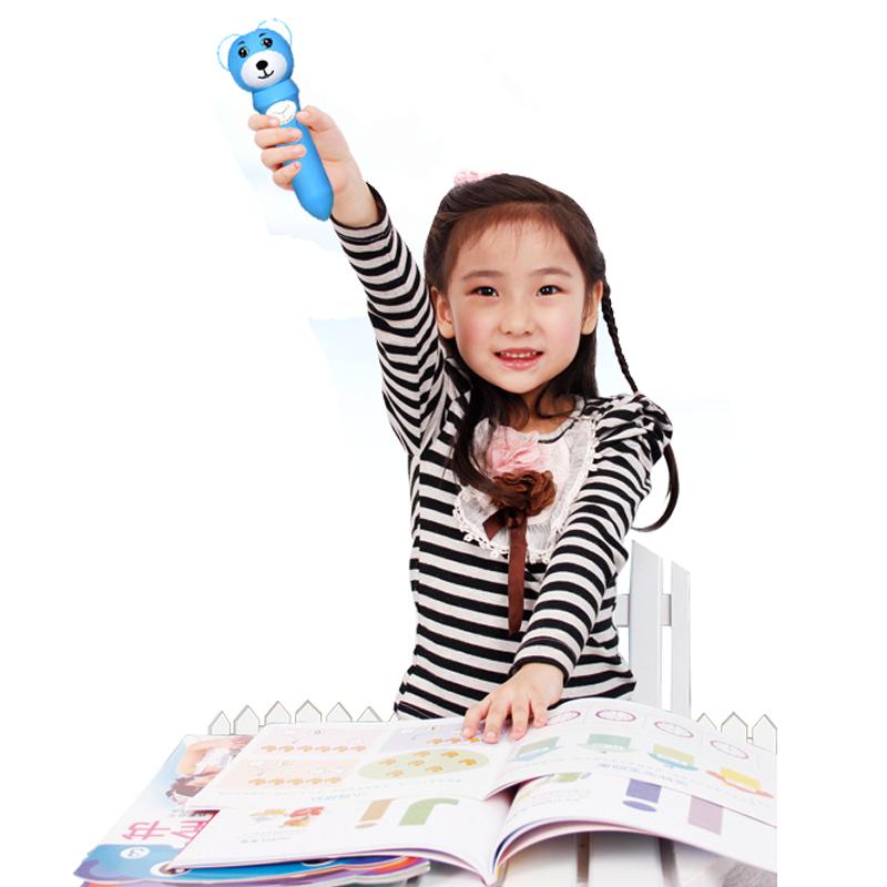 乐缔 儿童中文英语点读笔宝宝早教机学习点读机婴幼益智玩具故事机0-3-6岁可充电下载 蓝色熊50本书