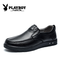 花花公子(PLAYBOY)皮鞋秋季新款商务休闲鞋男士套脚透气正装鞋 X39301