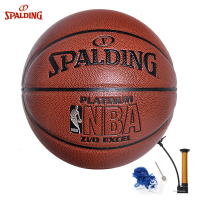斯伯丁（SPALDING） NBA室内外运动训练比赛蓝球 7号篮球（赠气筒、球袋、气针） 74-605Y NBA铂金系列
