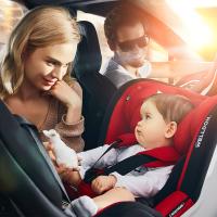 [汽车用品]惠尔顿汽车儿童安全座椅0-4岁车载婴儿360旋转isofix可躺茧之爱2爱琴蓝