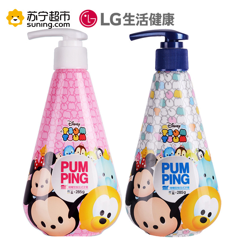LG竹盐迪士尼组装礼盒285g*2 啫喱型按压式派缤牙膏 牙膏包邮 去口臭 焕白 口气清新高清大图