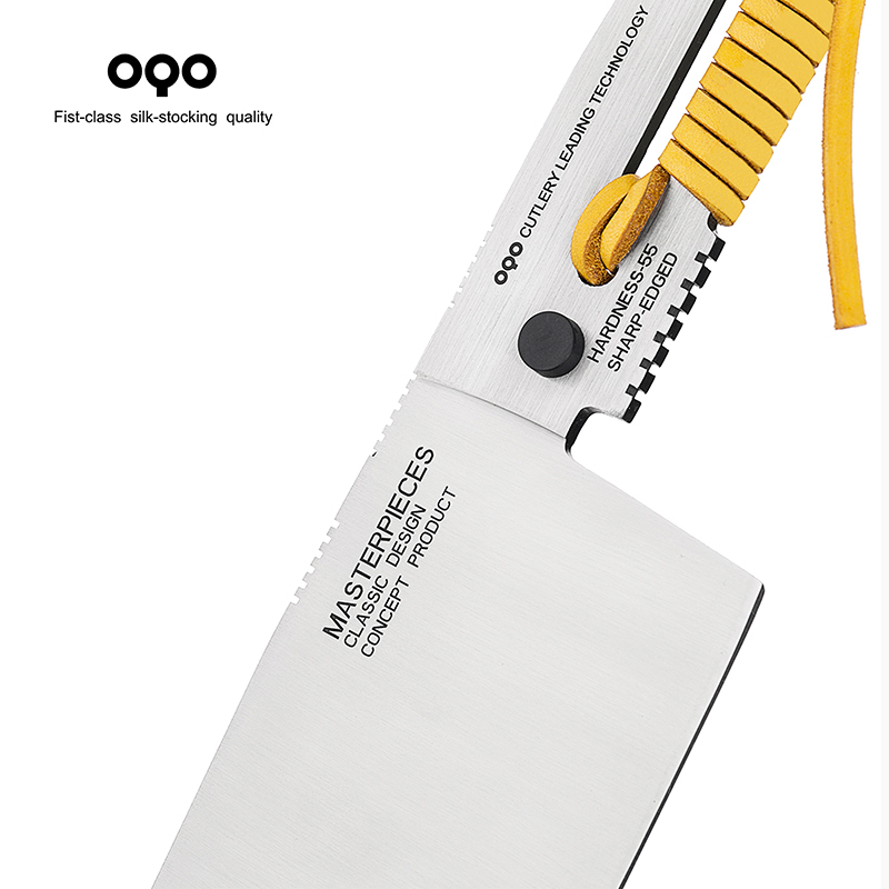OQO科瑞提夫系列不锈钢水果刀削皮刀多用工具全钢刀具真皮绳